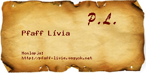 Pfaff Lívia névjegykártya